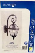1 x Searchlight Genoa Wall Light black/silver - Ref: 1515 - New and Boxed - RRP: £70