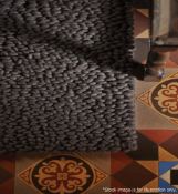 1 x RUG GURU 'Union' 100% Wool Luxury Carpet In Chocolate Brown - Dimensions: 120 x 170cm - New