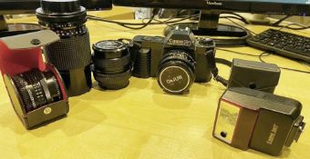 1 x Canon Camera 6-Piece Set with Bag - Including: Camera, Lenses & flash -Location: Altrincham WA14