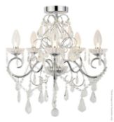 1 x Forum Spa 'VELA' 5-Lamp Flush Bathroom Chandelier - Splashproof - Ex Display Stock