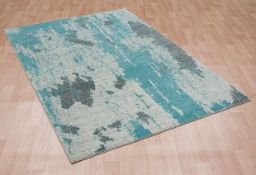1 x Asiatic NOVA Abstract Rug In Painterly Aqua And Greys (NV15) - Size: 160x230cm - Brand New