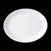 20 x Steelite Simplicity Commerical Oval Plates in White - 342mm - Ref - V0032 - RRP: £8.40 per unit