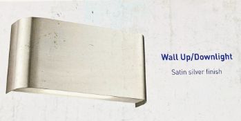 2 x Searchlight Wall Up/downlight in satin silver - Ref: 1953S - New and Boxed - RRP: £105(each)