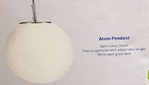 1 x Searchlight Atom Pendant in a satin silver finish - Ref: 6066 - New and Boxed stock