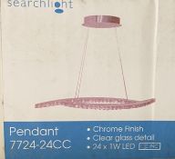 1 x Searchlight LED Ceiling Chrome Pendant - Ref: 7724-24CC - New and Boxed - RRP: £700.00
