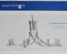 1 x Ascona Chrome Twist 8-Light Fitting With Clear Glass Sconces - Brand New Boxed Stock - CL323
