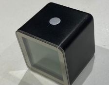 1 x Lexon Cube LCD Alarm Clock ABS - Black - 5.5cm x 5.5cm x 5.5cm -Used - Location: Altrincham WA14