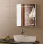 1 x Synergy Illuminated Bathroom Mirror With Demister & Infra-Red Switch and Clock (SY-IL-8)-