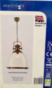 1 x Searchlight Large Industrial Pendant in Antique Brass - Ref: 6659 - New and Boxed - RRP: £550