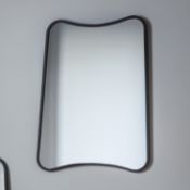 1 x 'Kurva' Contemporary Nordic-Style Rectangle Mirror With A Black Metal Frame - Brand New