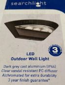 2 x Searchlight LED Outdoor Wall Light in Dark Grey - Ref:5122GY - New and Boxed - RRP: £70 each