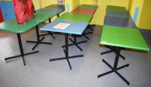 12 x Square Dining Tables Suitable For Bistros, Cafe, Restaurant or Canteens - Various Colours