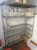 1 x Five Tier Commercial Kitchen Wire Shelf Unit - Includes Contents - CL532 - Ref JA172 - Location: