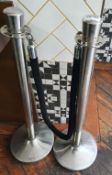 1 x Rope Barrier With Two Chrome Posts and Single Black Rope - CL532 - Ref JA186 - Location: London,