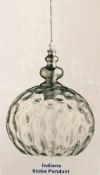 1 x Searchlight Indiana Globe Pendant in Satin silver - Ref: 2020CL - New and boxed - RRP: £75