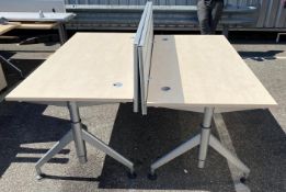 2 x 2-Piece Office Desk set - Includes: 2 x Birch Desks and 2 x Privacy Partitions MC722 - CL534 -