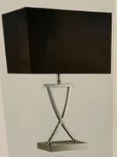 1 x Searchlight X Base Table Lamp in satin silver - Ref: 7923SS - New and Boxed - RRP: £70