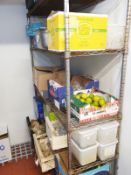 1 x Four Tier Commercial Kitchen Wire Shelf Unit - Includes Contents - CL532 - Ref JA173 - Location: