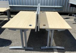 2 x 2-Piece Office Desk set - Includes - 2 x Birch Desks and 2 x Privacy Partition - MC721 - CL534 -