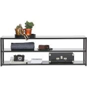 1 x 'Teun' Contemporary Sleek Black Metal TV Unit / Low Side Unit Produced By Woood Designs - Boxed