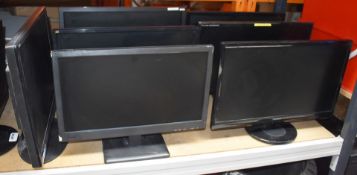 8 x Various Flat Screen Computer Monitors - Mostly 22 Inch Size - Removed From Various Office