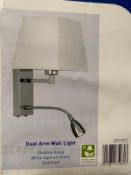 1 x Searchlight Dual Arm Wall Light in chrome- Ref: 9719CC - New and Boxed - RRP: £140.00