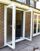 1 x Set of White PVC Double Glazed Patio Doors With Locks and Keys - H211 x W167 cms - CL536 - NO