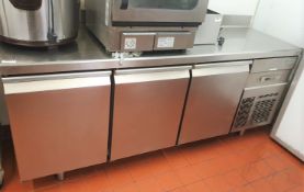 1 x Infrico 3 Door Refrigerated Prep Counter - Model BMPP2000II - Features Aisi304 Grade Stainless