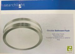 1 x Searchlight Circular Bathroom Flush in satin silver- Ref: 2641-28 - New and Boxed - RRP: £75
