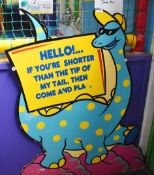 1 x Dinosaur Height Warning Chart - H140 x W120 cms - Ref WW347 - CL520 - Location: London W10