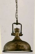 2 x Searchlight 1 Light Industrial Pendant - Ref: 1322BG - New and Boxed - RRP: £220(each)
