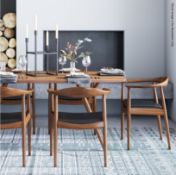 6 x Hans-j Wegner Inspired Dining Chairs In Walnut - New & Boxed- CL508 - Location: Altrincham WA14