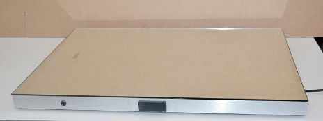 1 x Synergy Illuminated Single Door Aluminium Mirrored With Clock and Shaving Socket - RRP £249.00