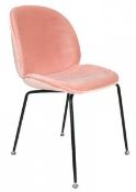 4 x GRACE Upholstered Contemporary Dining Chairs In PINK Velvet - Brand New - Original RRP £700.00