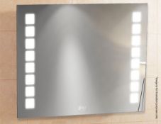 1 x Synergy Illuminated Mirror With Demister Pad, LED Clock & Infra-Red Switch (IF-4) -