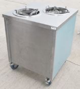 1 x Stainless Steel Plate Warmer - Dimensions: W70 x D70 x H87cm - Removed From A Commercial Kitchen