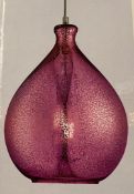 1 x Searchlight mercury Glass Pendant in a purple glass shade - Ref: 9275PU - New Boxed - RRP: £80