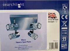 2 x Searchlight 4 LED light Spotlight Square in chrome - Ref: 7884CC - New Boxed-RRP: £105.60 (each