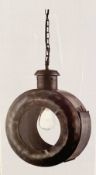 1 x Searchlight Port Hole Pendant in Antique zinc - Ref: 2990-30SI - New Boxed stock - RRP: £86.40