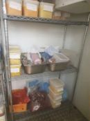 1 x Three Tier Commercial Kitchen Wire Shelf Unit - Includes Contents - CL532 - Ref JA174 -