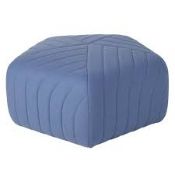 1 x 'Charlie' Luxurious Oversized Pouffe / Lounge Table - Upholstered In A Light Blue Cashmere - New