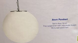 1 x Searchlight Atom Pendant in a satin silver finish - Ref: 6066 - New and Boxed stock