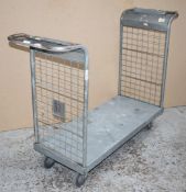 3 x Platform Trolleys With Heavy Duty Wheels, Two Handles and Waste Bag Holder - Features a 100 x 46