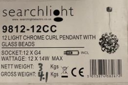 1 x Searchlight 12 Light Chrome Pendant - Ref: 9812-12CC - New and Boxed - RRP: £400.00