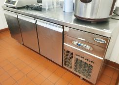 1 x Infrico 3 Door Refrigerated Prep Counter - Model BMPP2000II - Features Aisi304 Grade Stainless