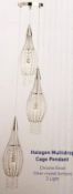 1 x Searchlight Halogen Multidrop Cage Pendant in a chrome finish - Ref: 3243-3CC - New And Boxed St