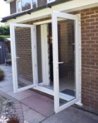 1 x Set of White PVC Double Glazed Patio Doors With Locks and Keys - H211 x W167 cms - CL536 - NO VA
