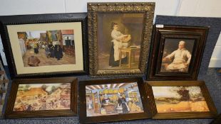 6 x Assorted Framed Art Prints Based Around Bakery - Various Sizes, Largest Is 60 x 45cm - Ref: Ma43