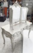1 x Ornate Dressing Table With Mirror - Dimensions: H78 x W120 x 60cm - Recently Taken From A Desira