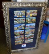 1 x Framed Display Piece Featuring Facsimiles Of Bygone Postcards - Dimensions: H107 x W68cm - Used,